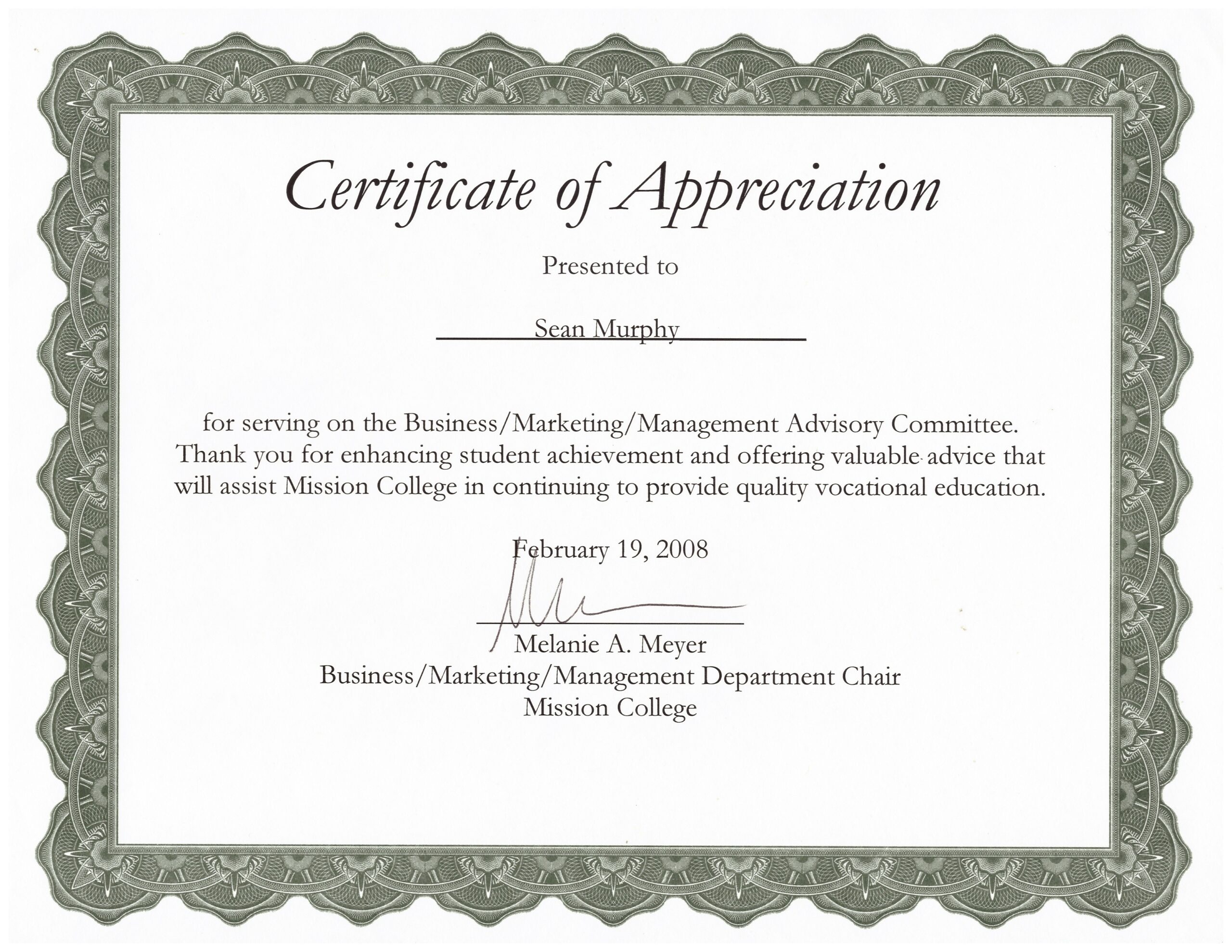 Mission College Advisory