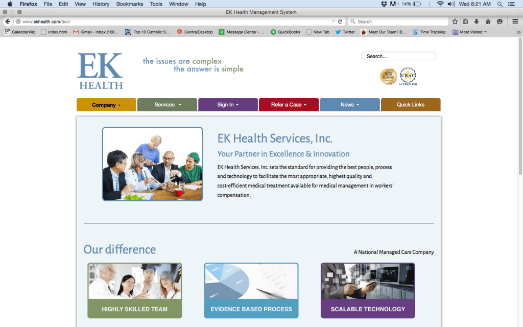 EK Health website