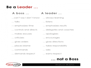 Be a leader not a boss
