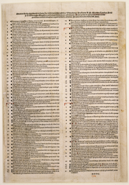 New 95 Theses were inspired by Martin Luther's 95 Theses published in 1517