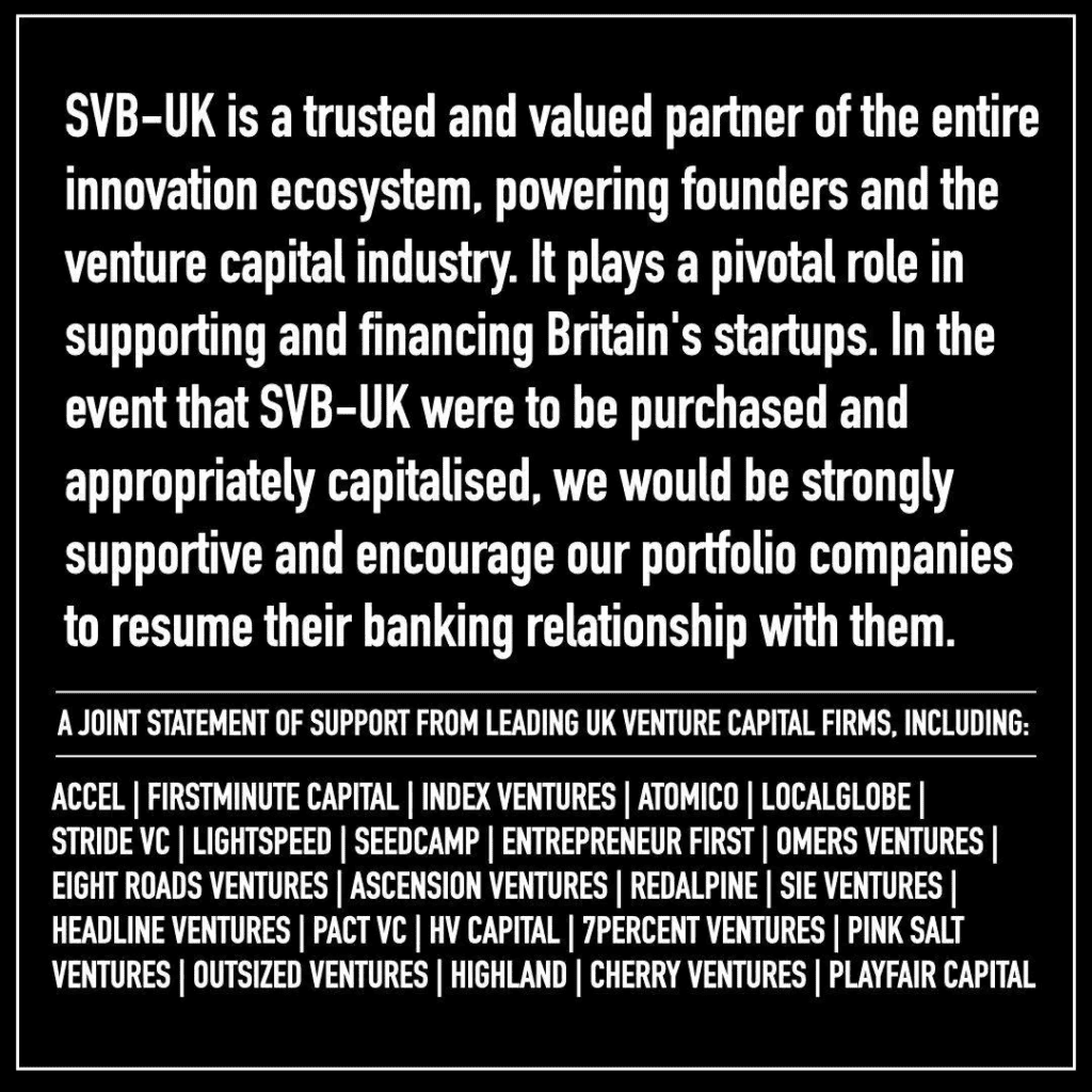 UK VC demonstrate support for Silicon Valley Bank UK