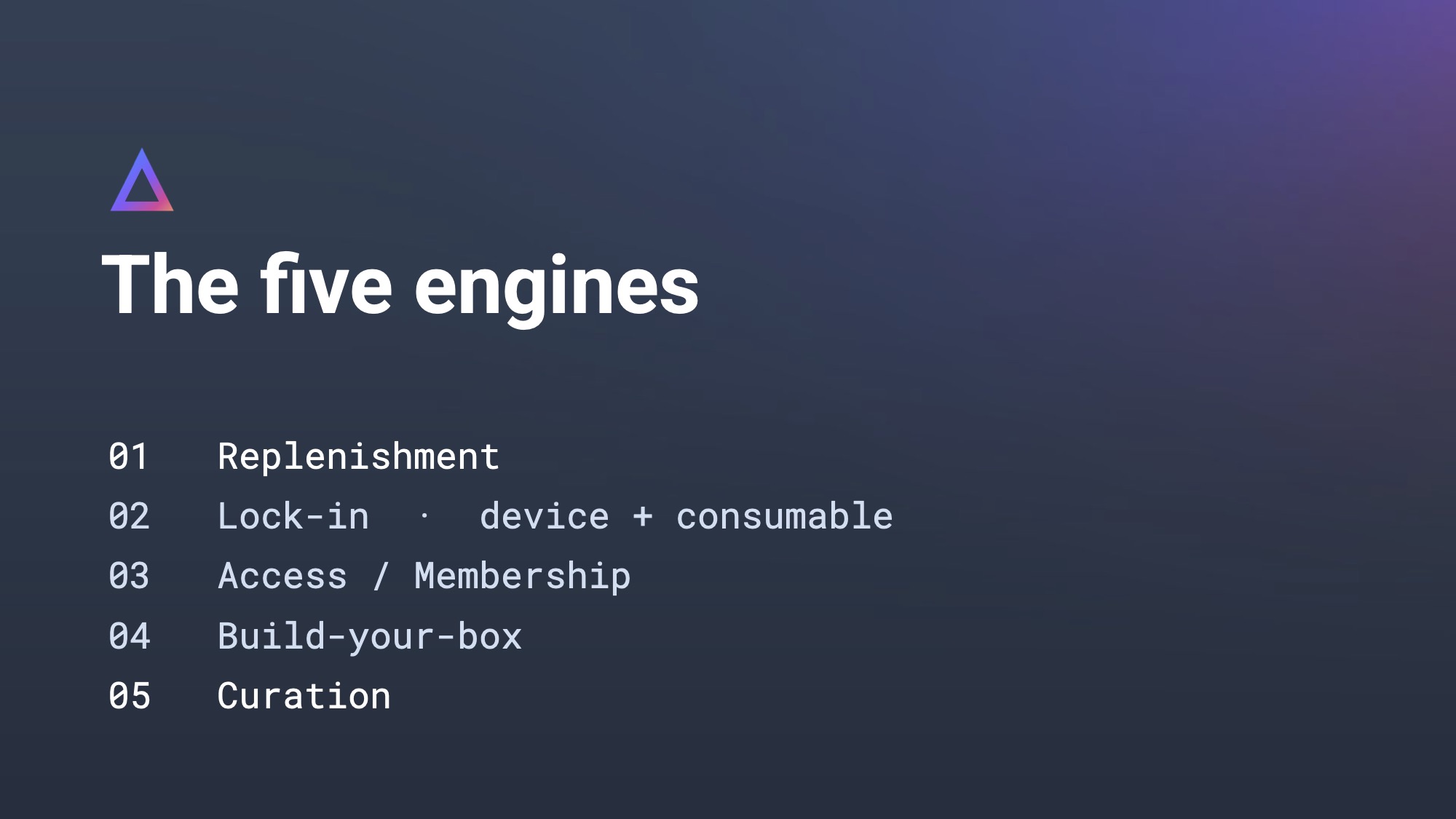 Five Subscription Engines