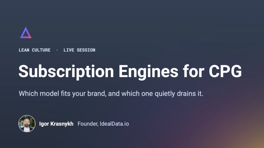 Subscription Engines for CPG