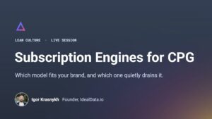 Subscription Engines for CPG